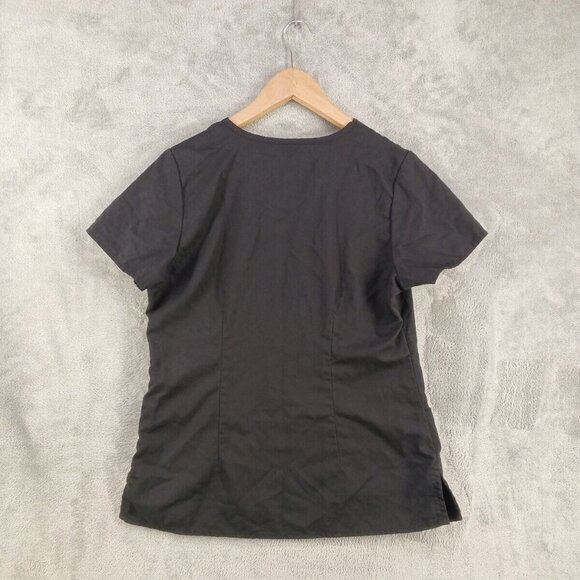 GREY's ANATOMY by BARCO Scrubs Uniform Top Size LARGE(12-14) Black Woven Rayon - Picture 8 of 11
